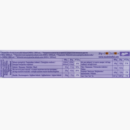 Ciocolată cu lapte umplută cu cremă și biscuiți 100g