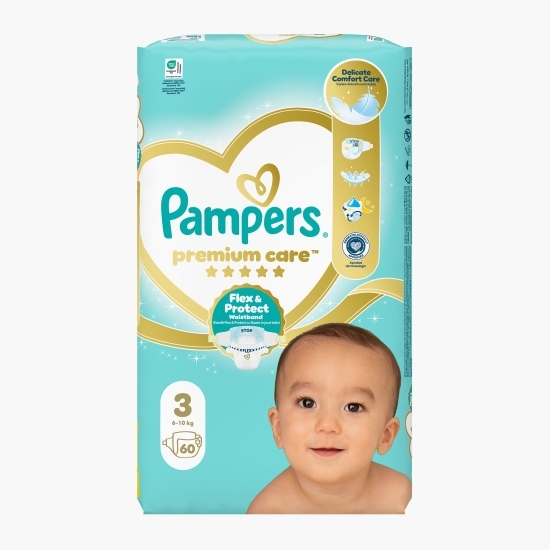 Scutece Premium Care, mărimea 3, 6-10kg, 60 buc