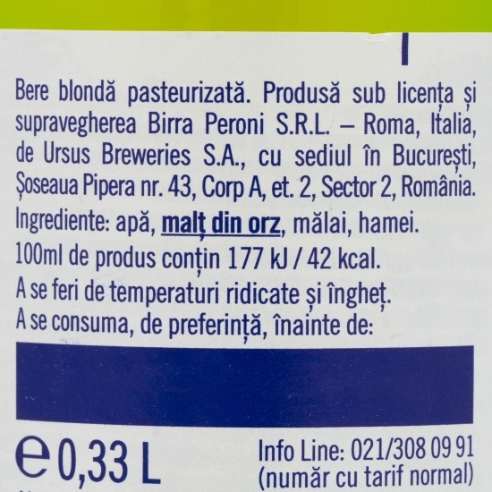 Bere blondă sticlă 0.33l