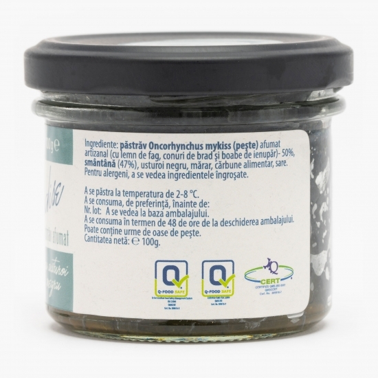Păstrăv afumat cu usturoi negru Gourmandise 100g