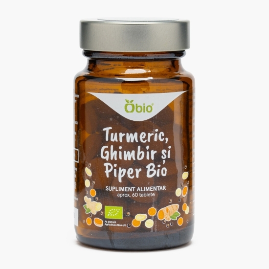 Turmeric, ghimbir și piper eco, 60 tablete