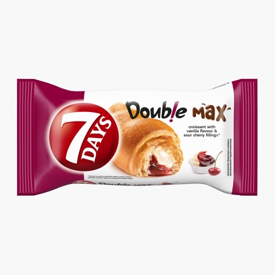 Croissant cu umplutură de vanilie & vișine Double Max 80g