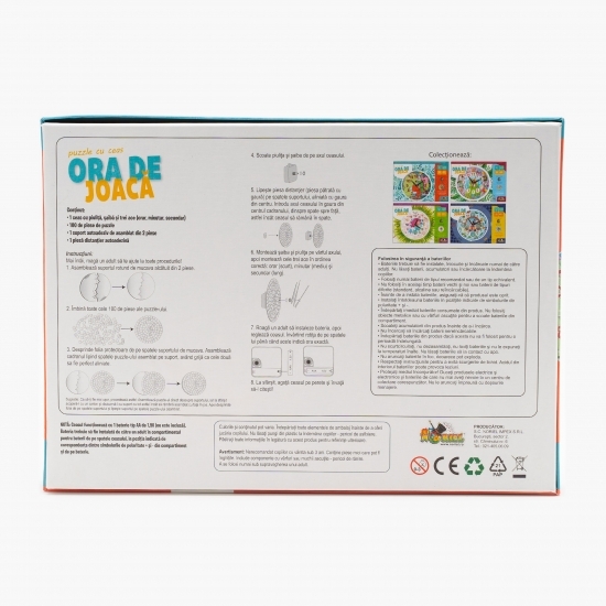 Puzzle cu ceas Ora de joacă - Dinozauri 6+ ani
