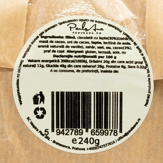 Biscuiți cu ciocolată și lapte 240g