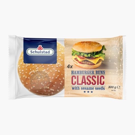 Chifle hamburger cu susan, 4x75g