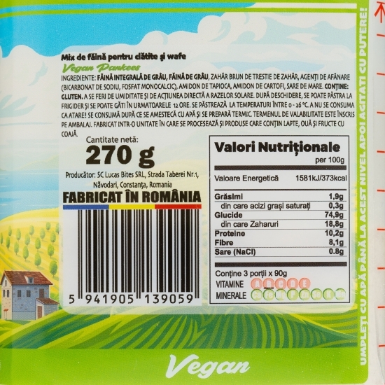 Mix pentru clătite (pancakes) și waffles vegan, Pankees Original 270g