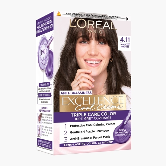 Vopsea de păr permanentă Cool Creme, 4.11 Ultra ash brown 192 ml 