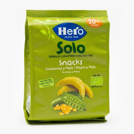 Snack eco cu mazăre și porumb, +10 luni, 50g