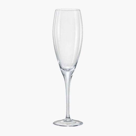 Set 6 pahare șampanie Bohemia Lenny, cristalin, 210 ml