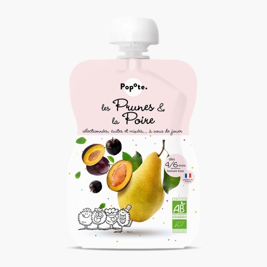 Piure eco cu 73% pere și 27% prune, +4/6 luni, 120g