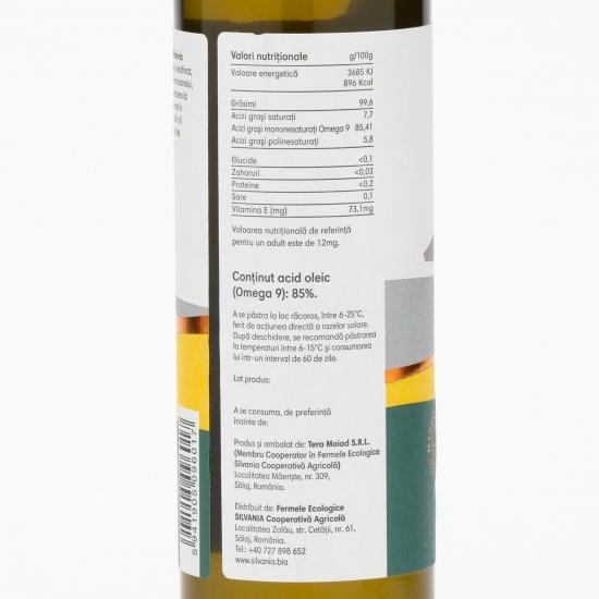 Ulei de floarea-soarelui extra virgin presat la rece 0.5l