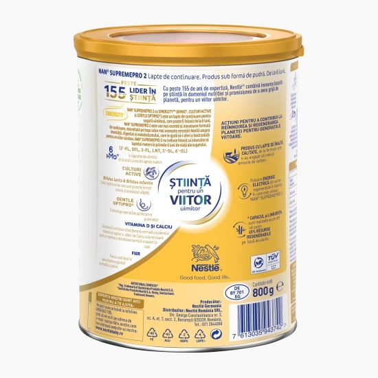 Formulă de lapte praf Supreme Pro 2, +6 luni, 800g