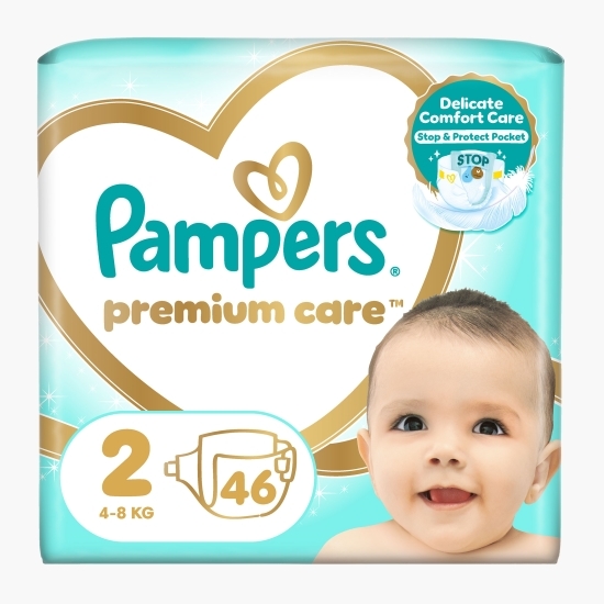 Scutece Premium Care, mărimea 2, 4kg-8kg, 46 buc