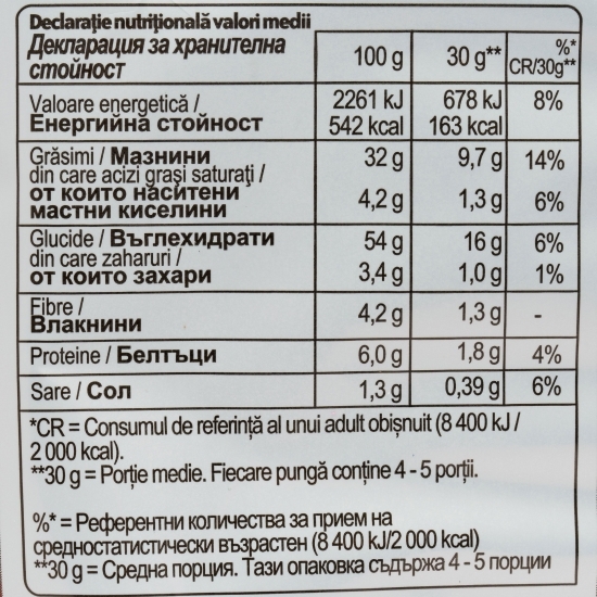 Chipsuri din cartofi cu ciuperci de pădure și smântână 125g