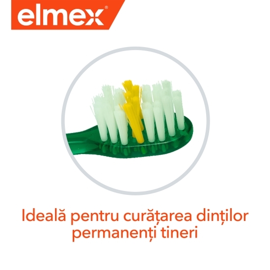 Periuță de dinți cu peri moi pentru copii Junior, vârstă 6-12 ani