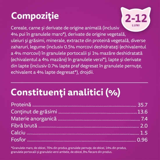 Hrană uscată pentru pisici junior, 800g, cu pui 
