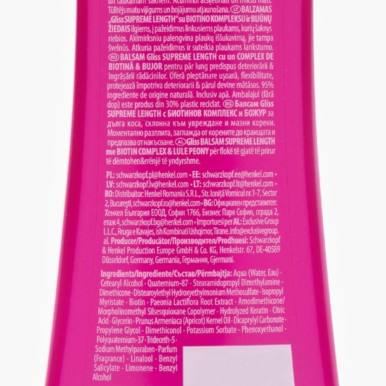 Balsam pentru păr lung predispus deteriorării Supreme Length 200ml