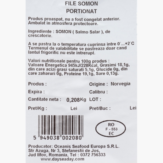 File de somon porționat 200g