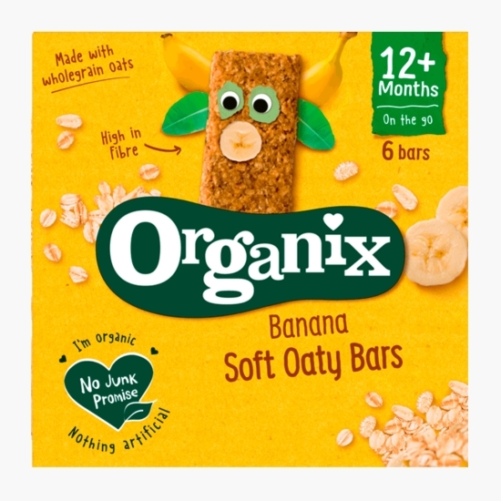 Batoane ecologice din ovăz integral cu banane, 6x23g, 12+ luni