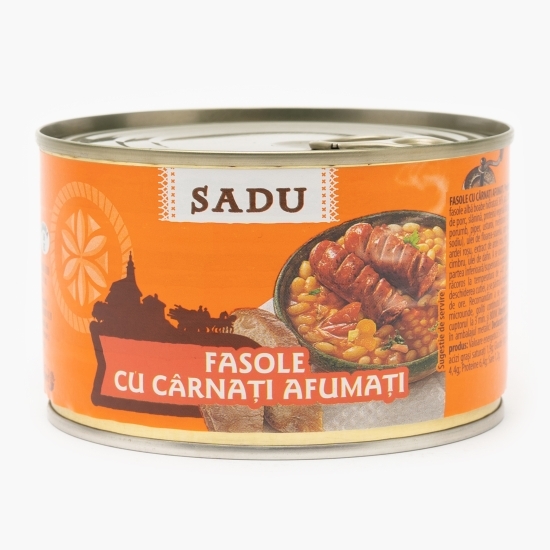Fasole cu cârnați afumați 400g
