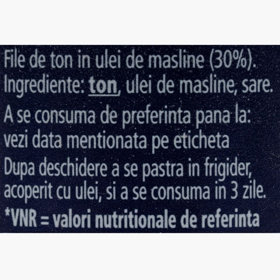 File de ton roșu în ulei de măsline 200g
