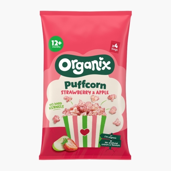 Snack eco cu căpșune și mere, 12+ luni, 4x10g