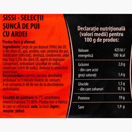 Șuncă de pui cu ardei 120g