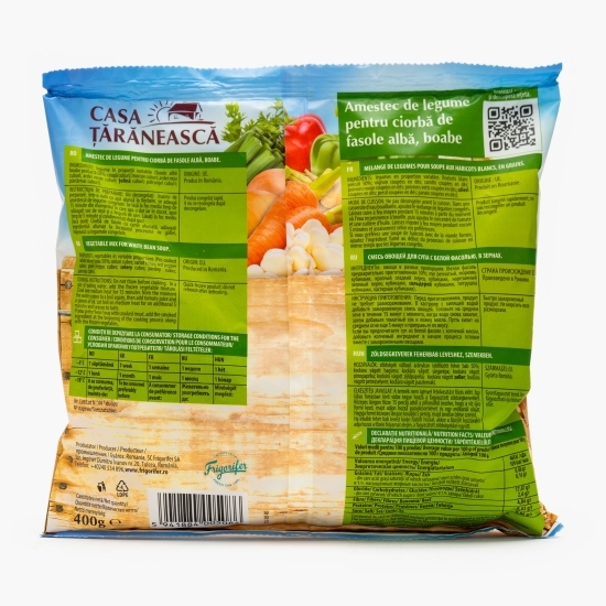 Amestec de legume pentru ciorbă de fasole albă boabe, 400g