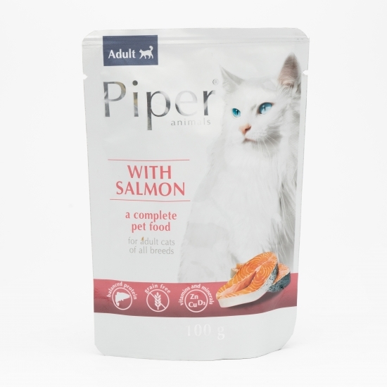 Hrană umedă pentru pisici, 100g, cu somon