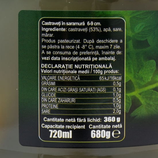 Castraveți murați 6-9cm, 680g