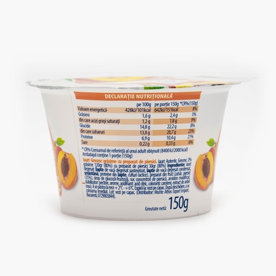 Iaurt grecesc cu piersică 2% grăsime, 150g