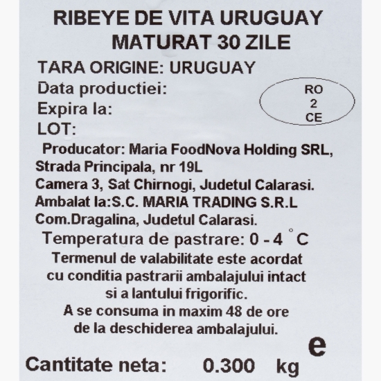 Ribeye de vită Uruguay, maturat 30 zile 300g