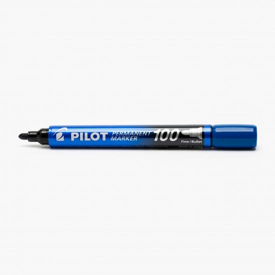 Marker permanent P100, 2-4.5 mm, vârf rotund, albastru