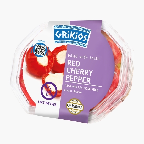 Ardei cherry umpluți cu brânză proaspătă fără lactoză 200g