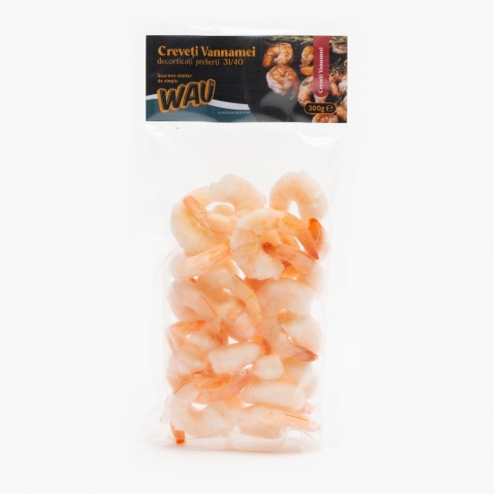 Creveți Vannamei decorticați prefierți 31/40, 300g