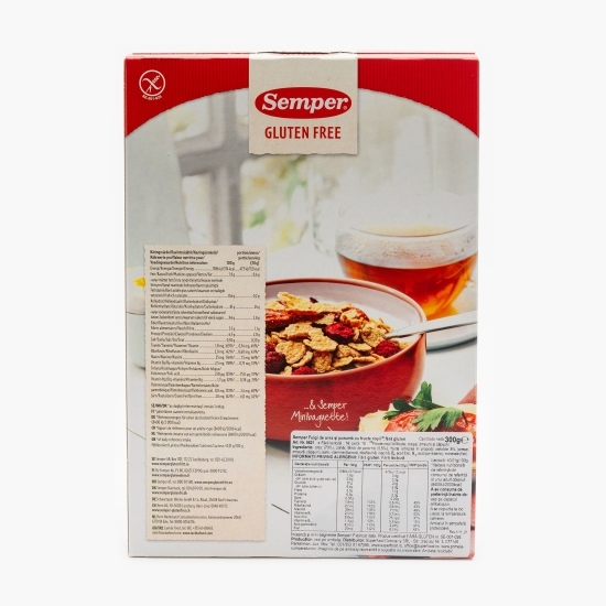 Fulgi de orez și porumb cu fructe roșii, fără gluten 300g