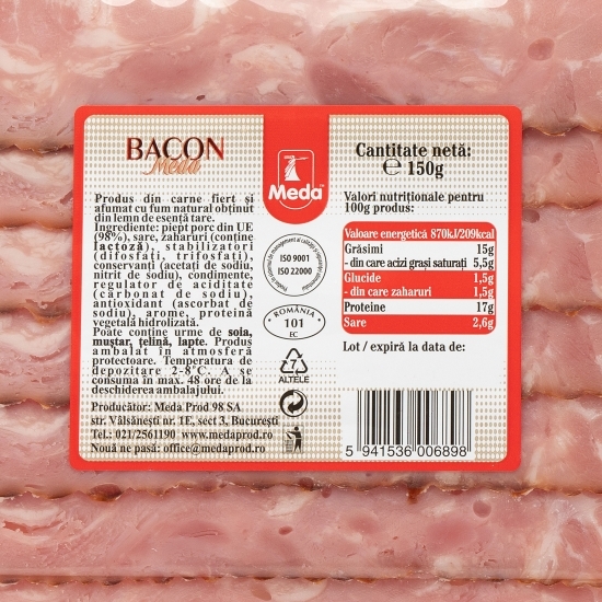Bacon feliat 150g