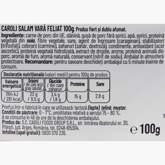 Salam de vară feliat 100g