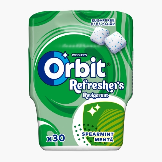 Gumă de mestecat Refreshers Spearmint fără zahăr cu aromă de mentă și mentol 30 buc, 67g