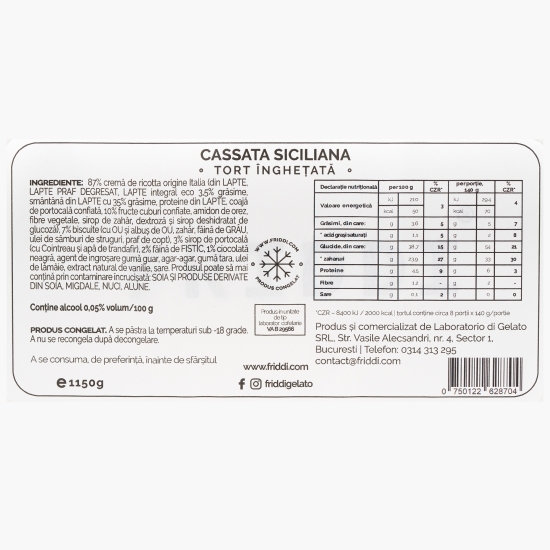 Cassata Siciliana - Tort înghețată 1150g