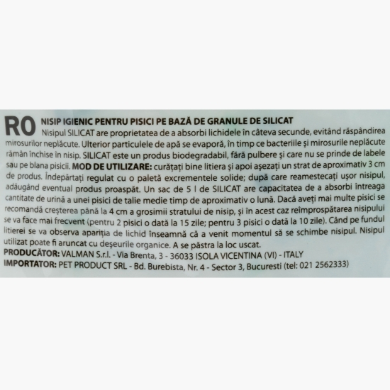 Nisip igienic pentru litieră Silicat 2.2kg