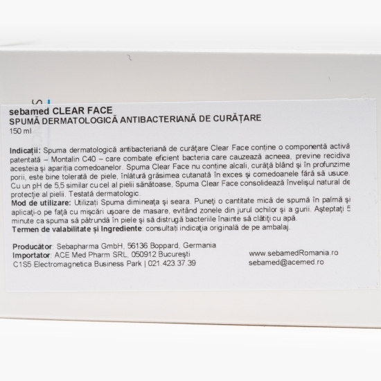 Spumă dermatologică antibacteriană de curățare 150ml