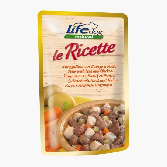 Hrană umedă pentru câini, cu vită și pui 95g