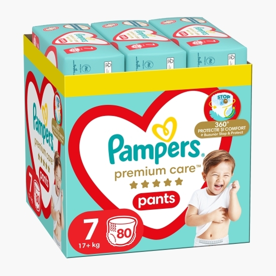 Scutece-chiloțel Premium Care Pants XXL, mărimea 7, 17+ kg, 80 buc