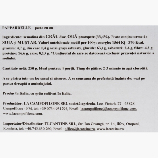 Paste Pappardelle 250g