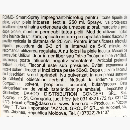 Spray protecție apă pentru încălțăminte și îmbrăcăminte 0.25l