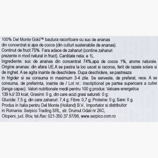 Suc de ananas și cocos, fără zahăr adăugat 1l