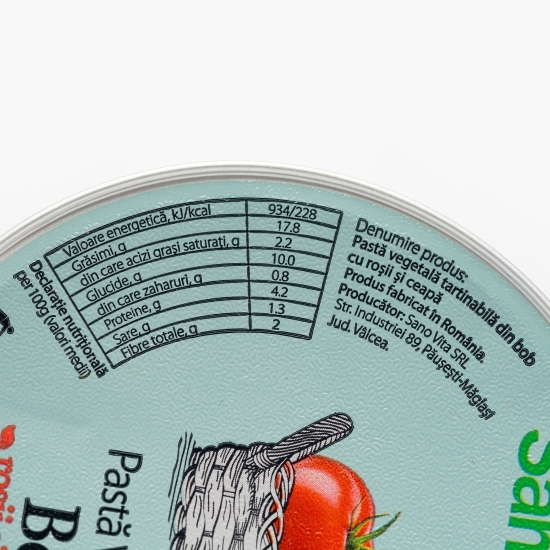 Pastă vegetală din bob cu roșii și ceapă 100g