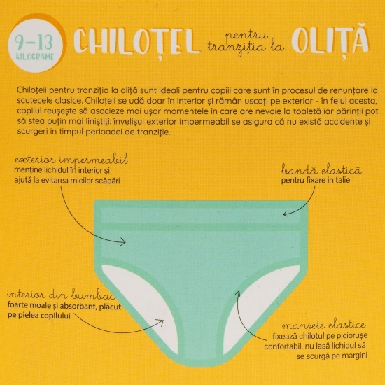 Chiloțel pentru tranziția la oliță, model Vulpe, 9-13kg