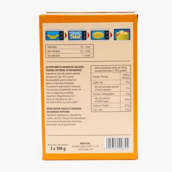 Popcorn cu aromă de cașcaval Micropop 3x100g